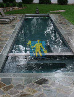 bluestone tiles around swimming eclectic pool irregular shapes cement grout sealing
