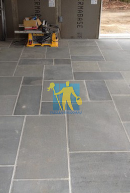 bluestone tiles contemporary irregular shape white grout indoor unfurnished sealing