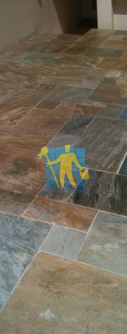 clean slate tiles unsealed after stripping and cleaning irregular sizes Sydney sealing