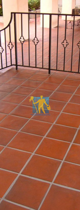 terracotta tile mediterranean patio light grout sealed
