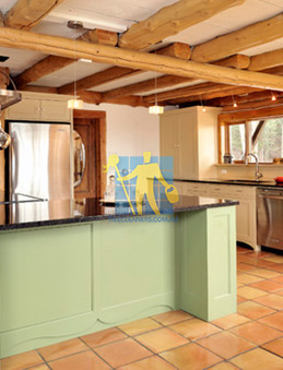terracotta tile mediterranean traditional kitchen floor light tile and grout sealed