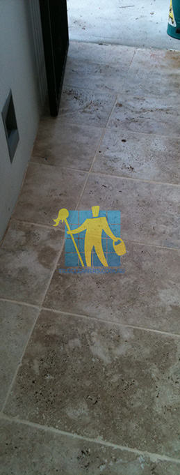 stone tile indoor dirty before cleaning white
